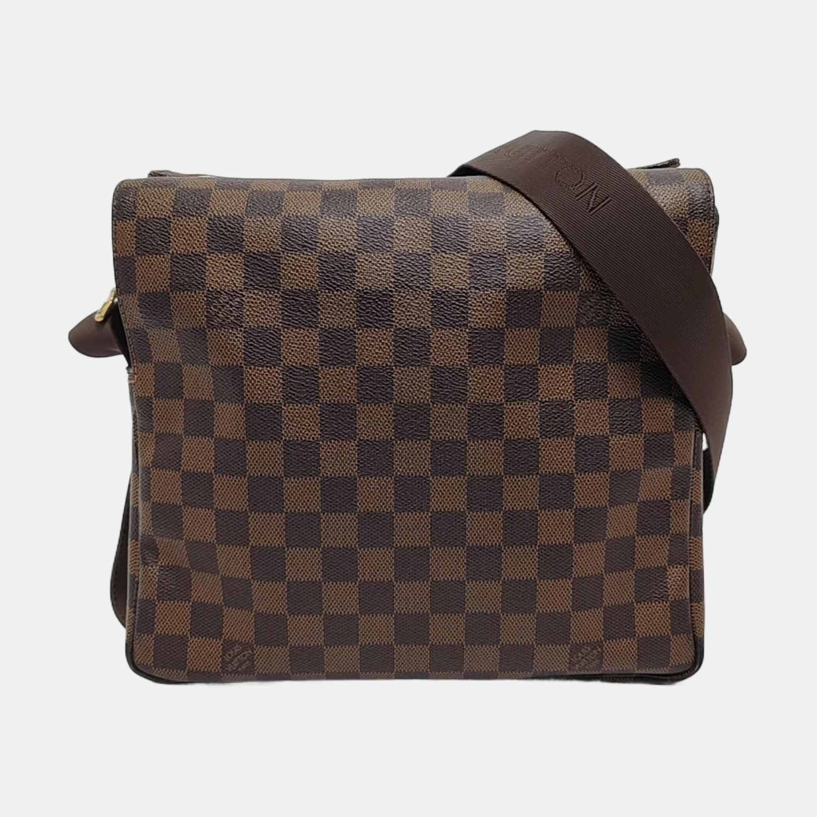 NAVIGLIO MM Damier Ebene Coated Canvas Brown
