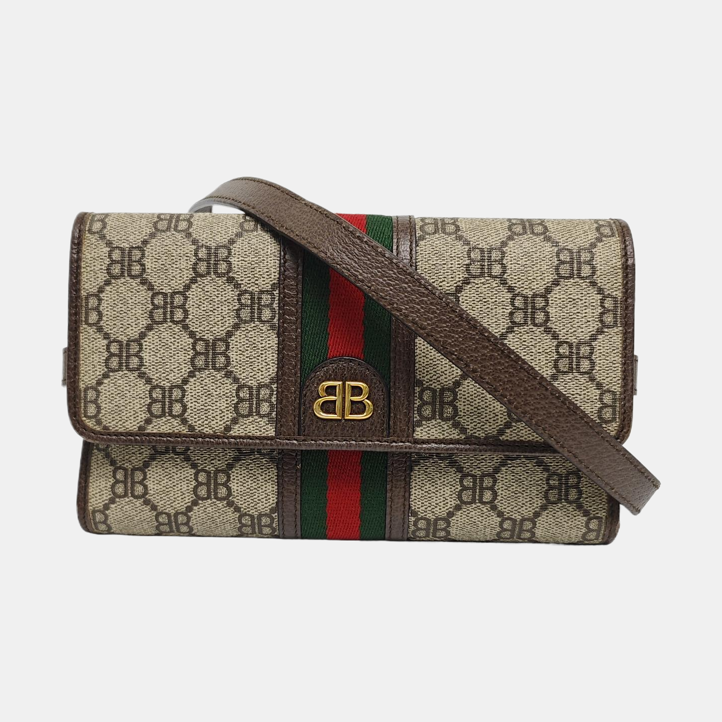 Coated Canvas Shoulder Bag Beige