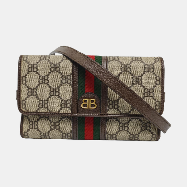 Coated Canvas Shoulder Bag Beige