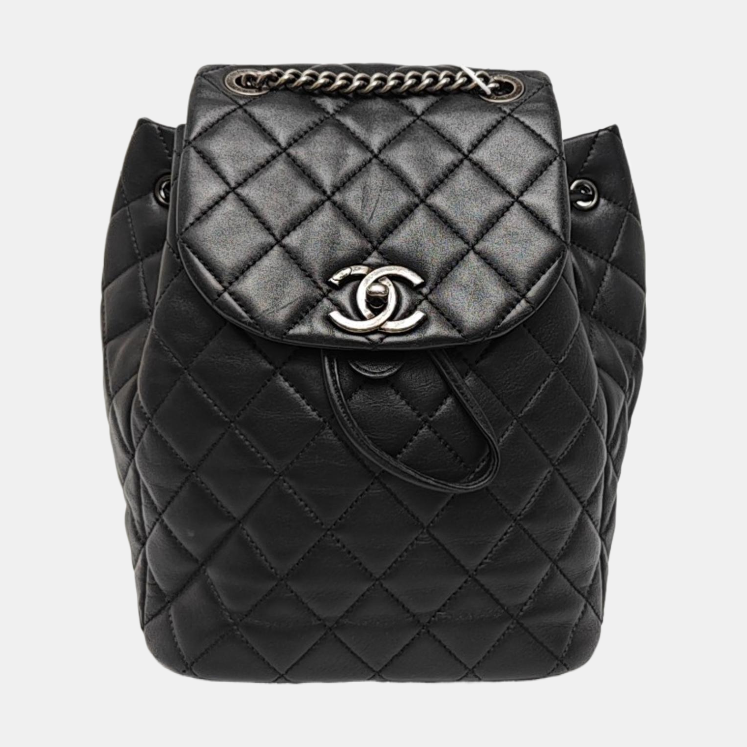 Quilted Lambskin Backpack Black