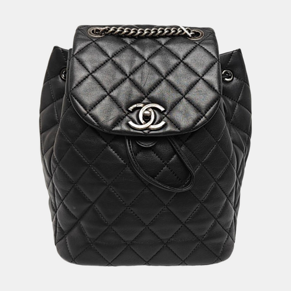 Quilted Lambskin Backpack Black