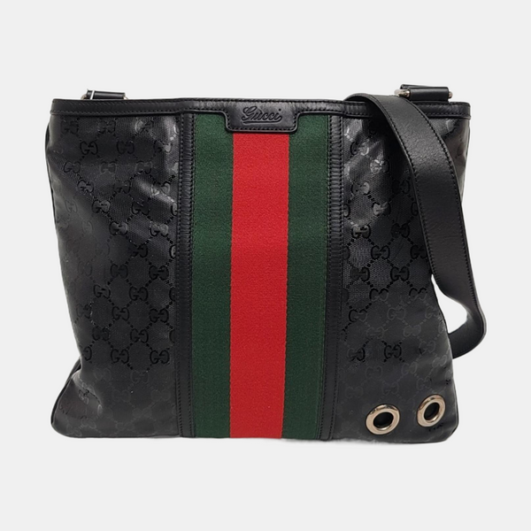 Monogram Coated Canvas Crossbody Bag Black