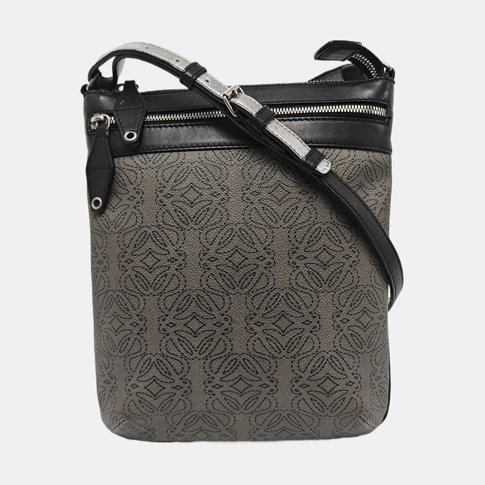 Coated Canvas Shoulder Bag Gray