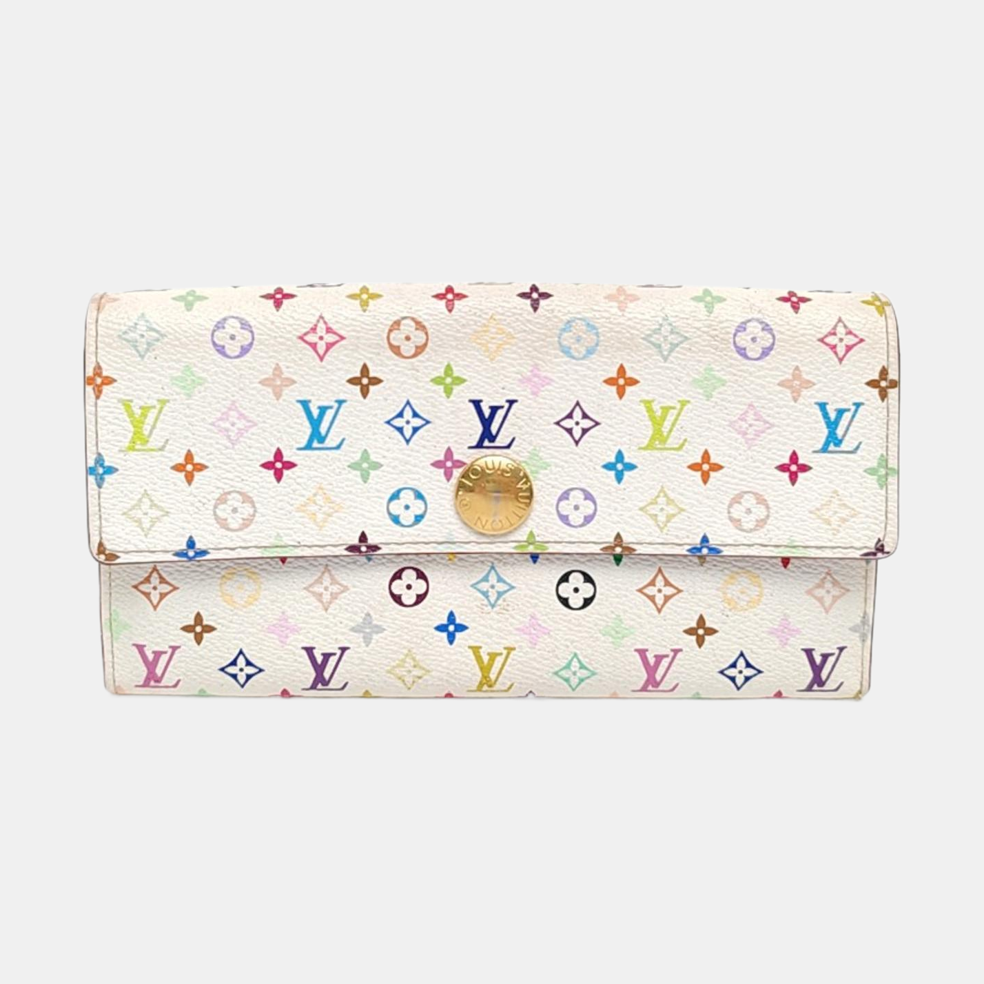 LV × TM PORTE MONNAIE Monogram Coated Canvas White Wallet