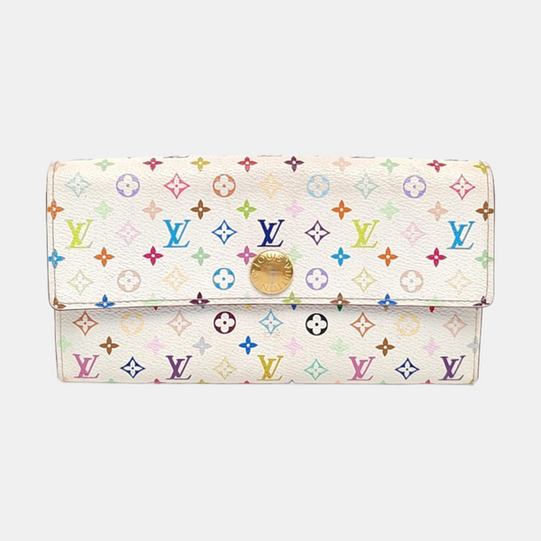 LV × TM PORTE MONNAIE Monogram Coated Canvas White Wallet
