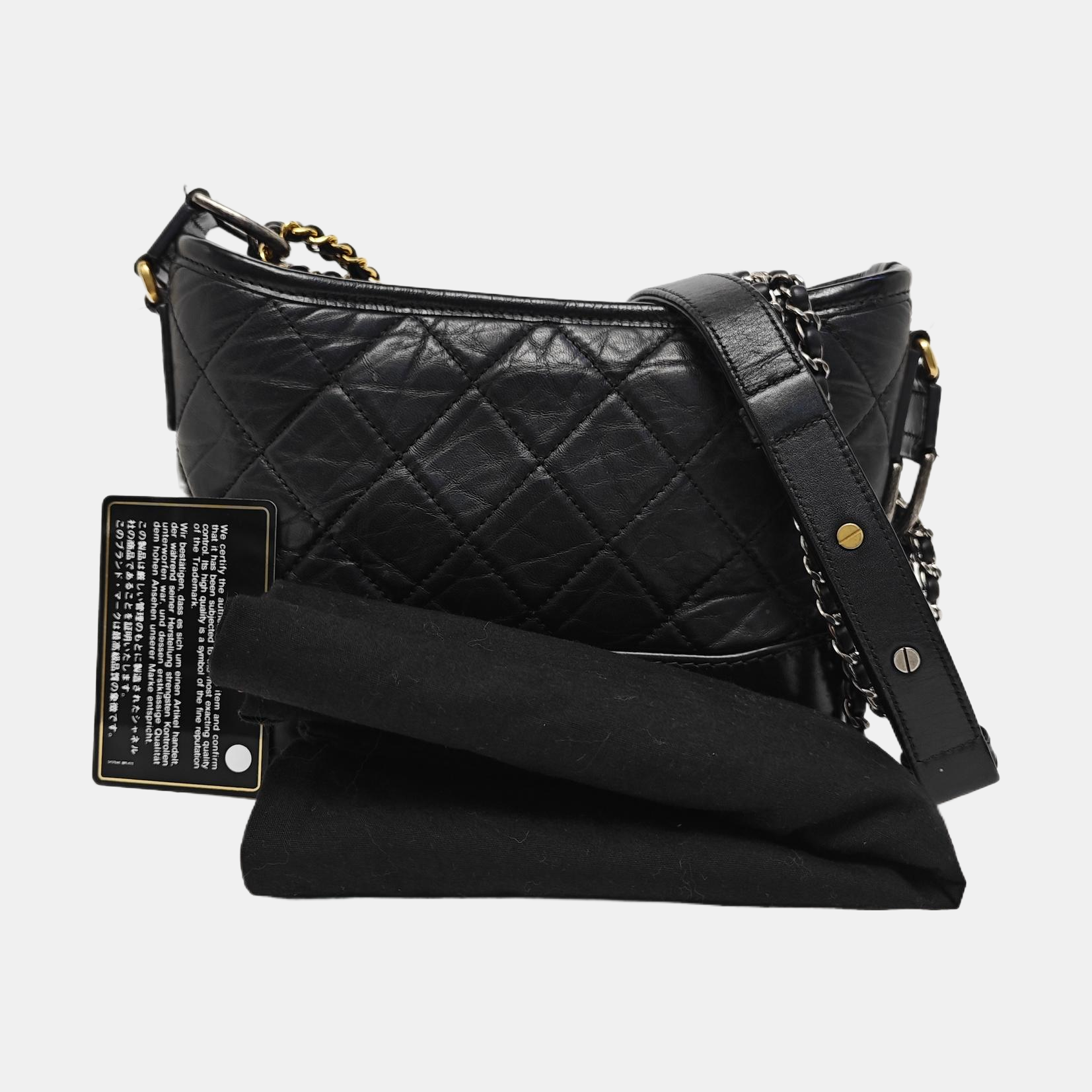 GABRIELLE Small Quilted Calfskin Black