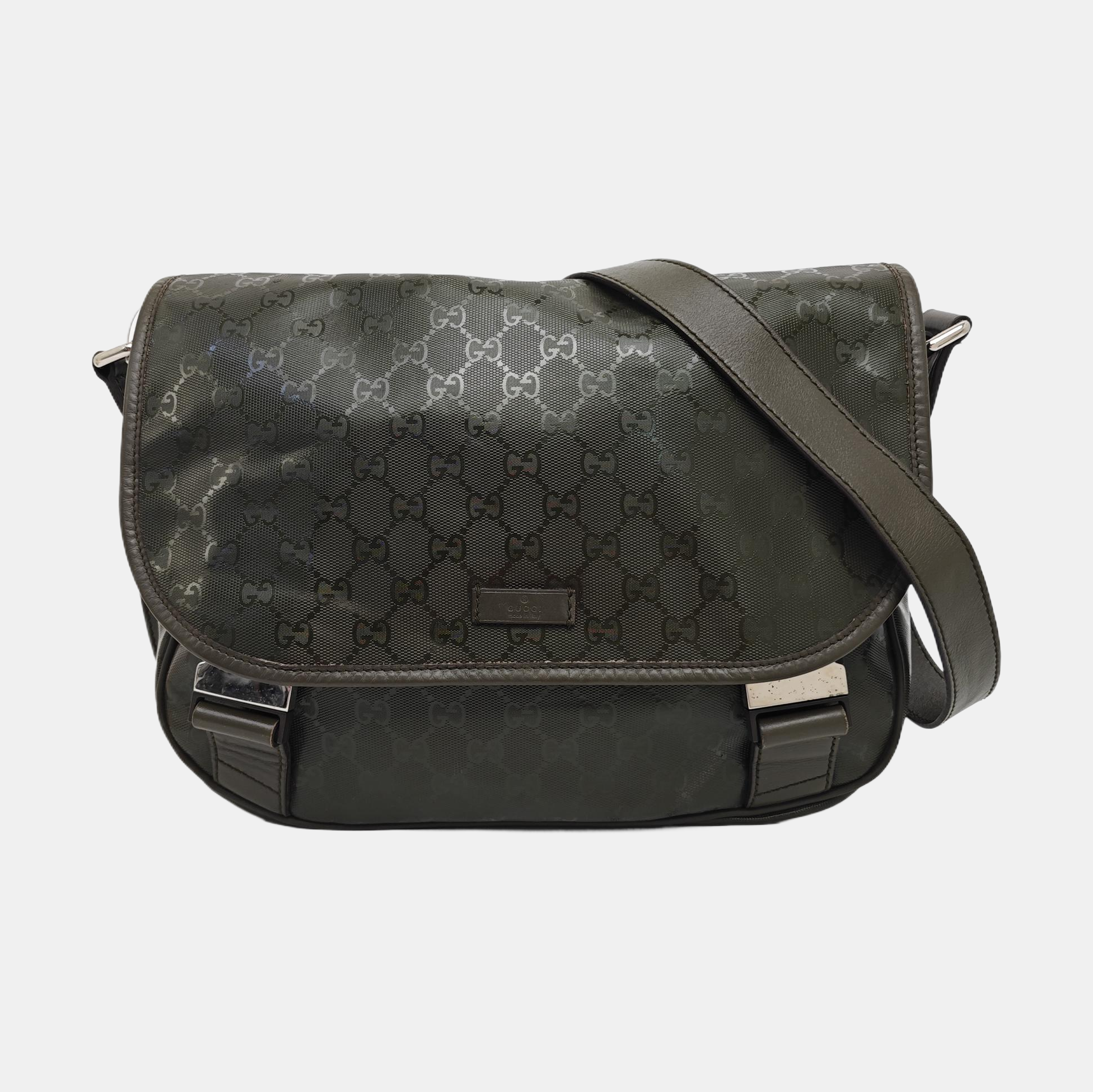 GG Imprime Monogram Coated Canvas Green