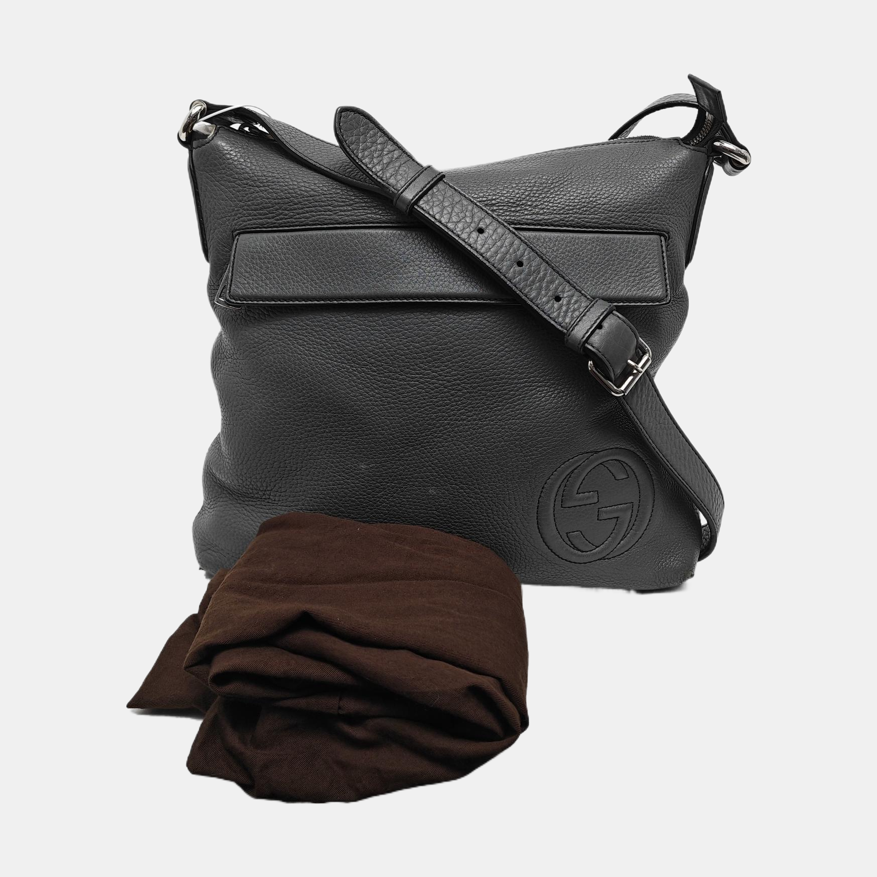 Calfskin Crossbody Bag Gray