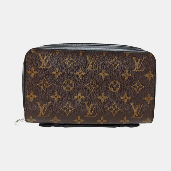 Monogram Coated Canvas Clutch Brown
