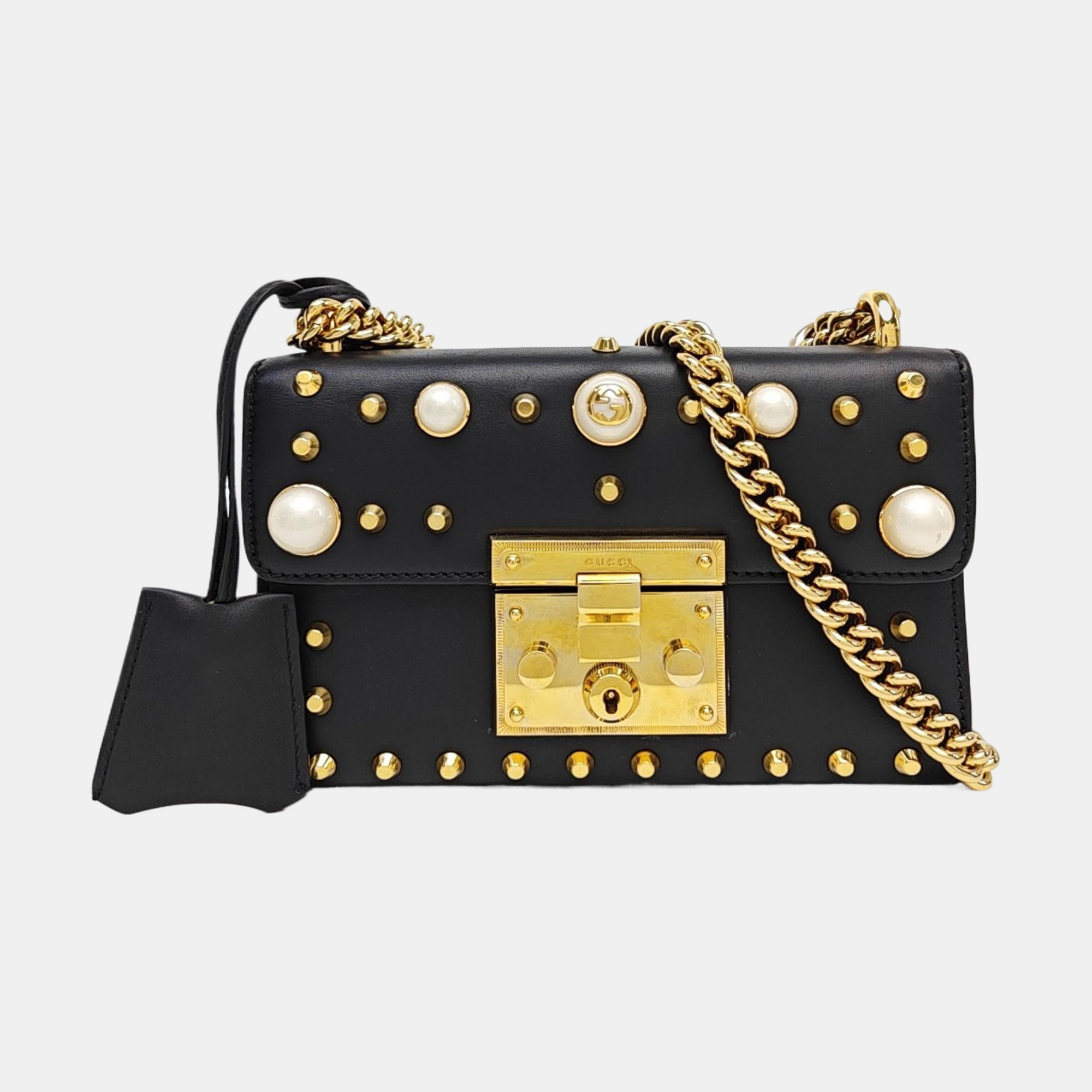 Padlock Small Calfskin Black