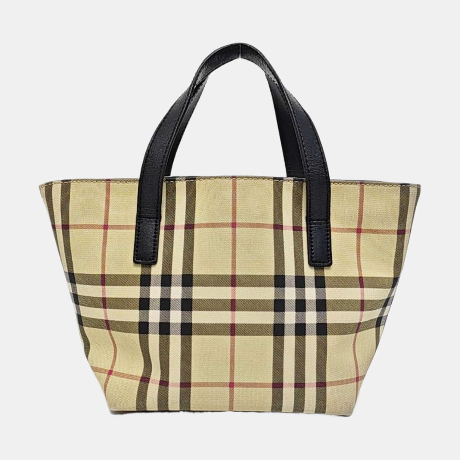 Coated Canvas Top Handle Bag Beige