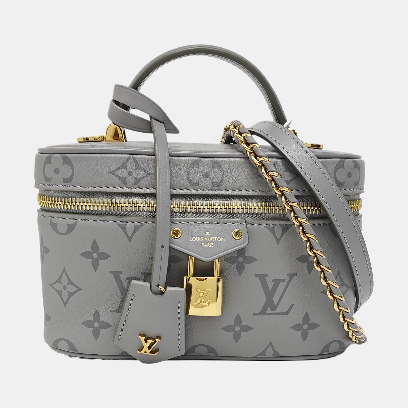 Vanity Chain Pouch PM Monogram Calfskin Gray