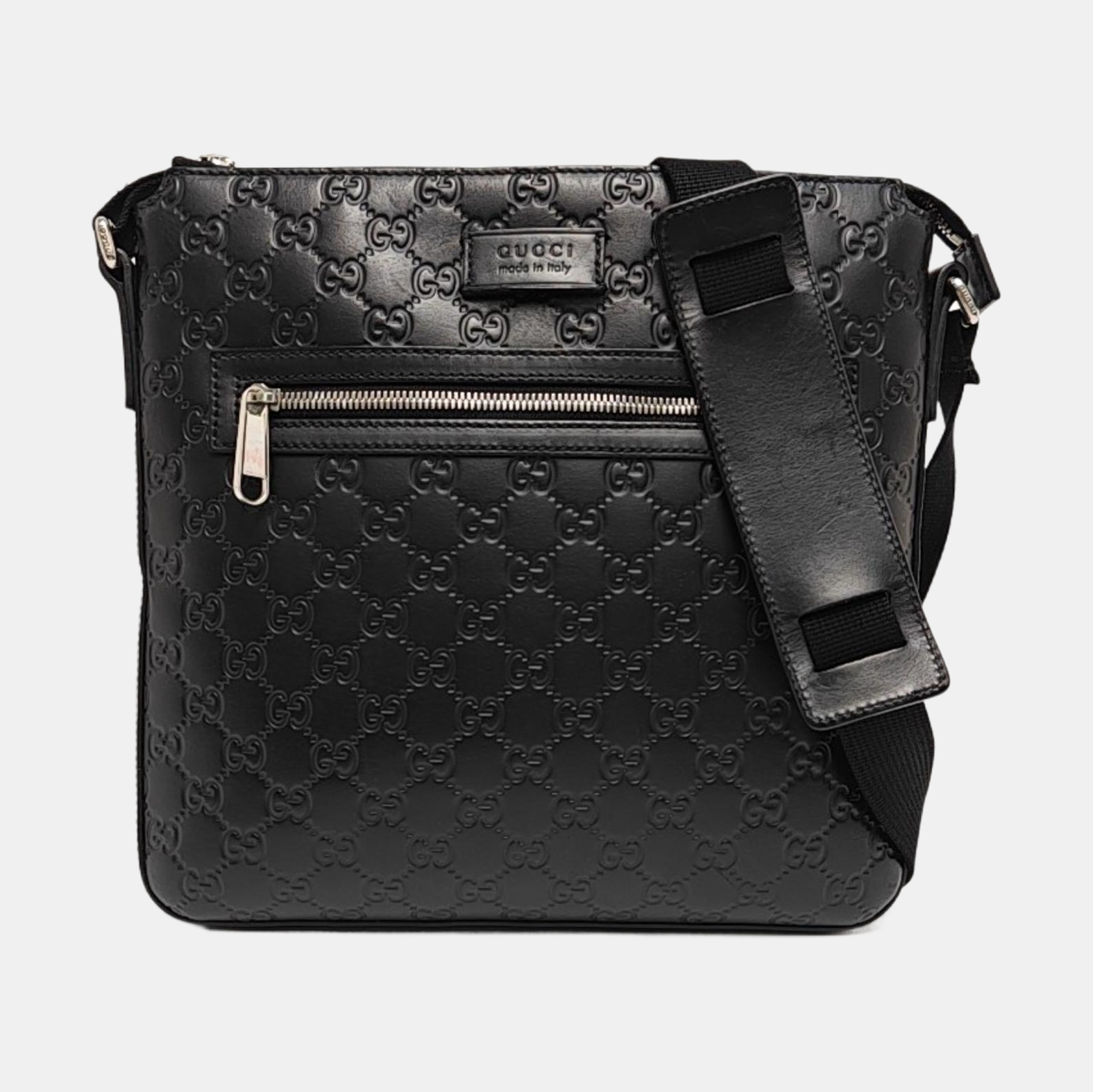 Signature Medium Monogram Calfskin Black