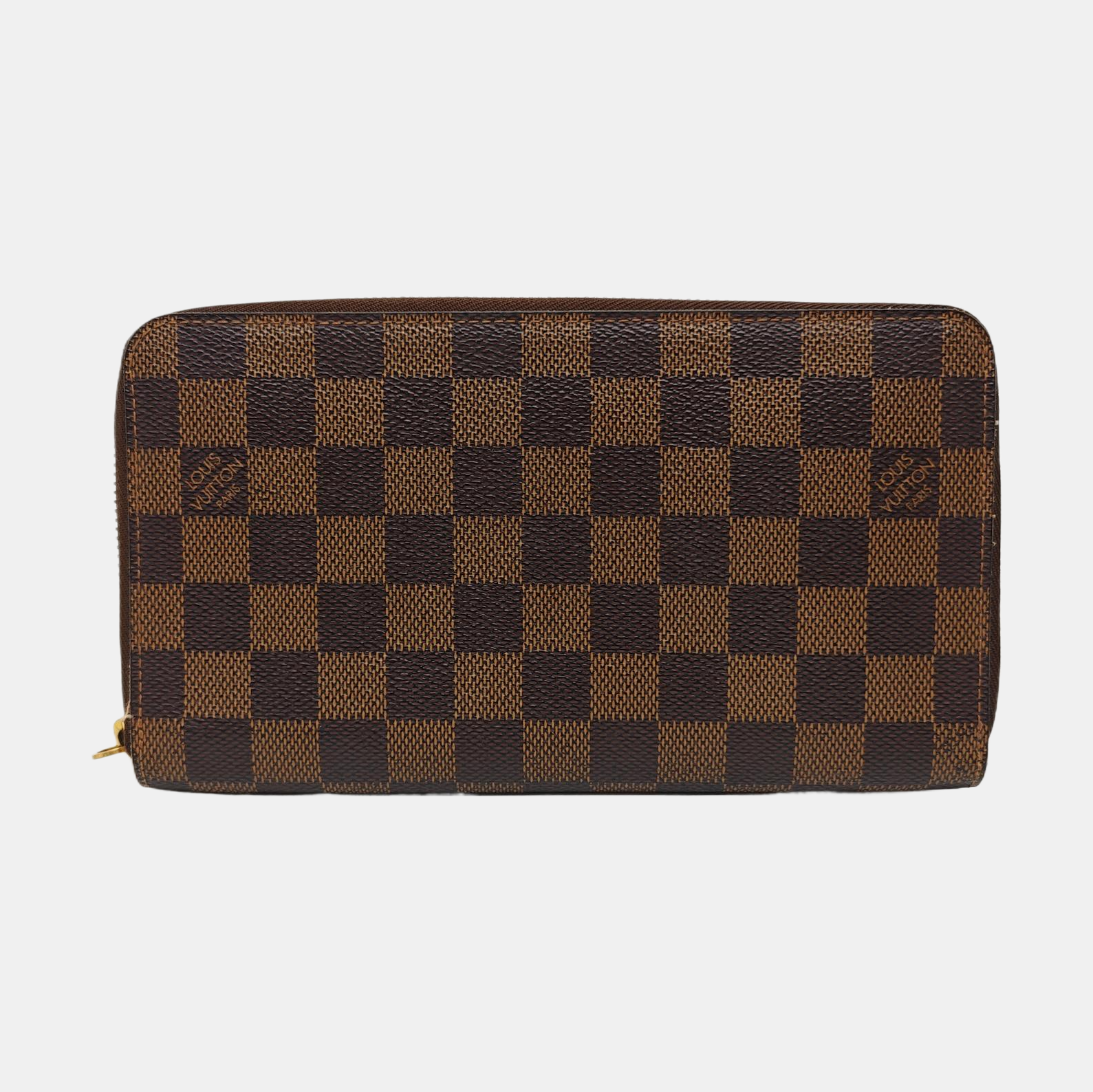 ZIPPY Damier Ebene Coated Canvas Brown Wallet