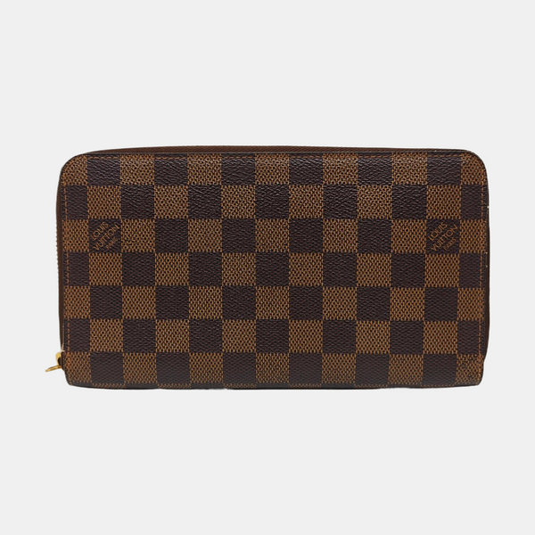 ZIPPY Damier Ebene Coated Canvas Brown Wallet