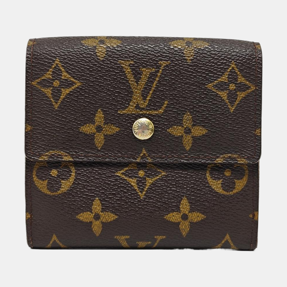 ELISE Monogram Coated Canvas Brown Wallet