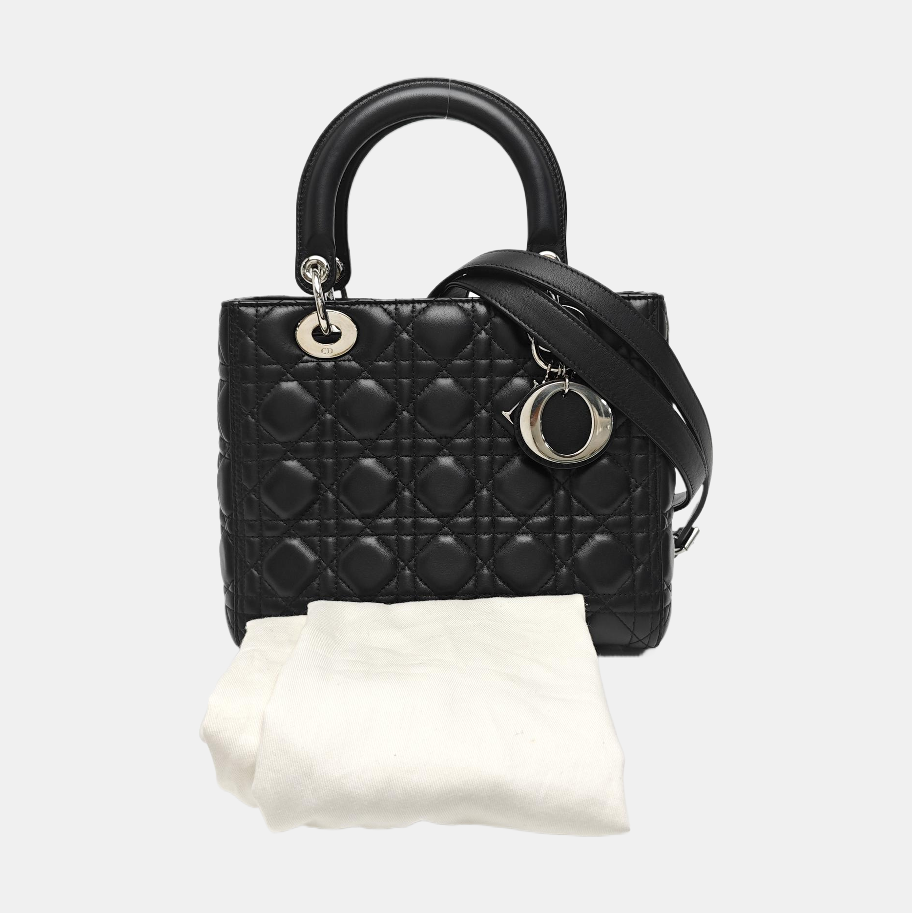 Lady Dior Medium Cannage Lambskin Black