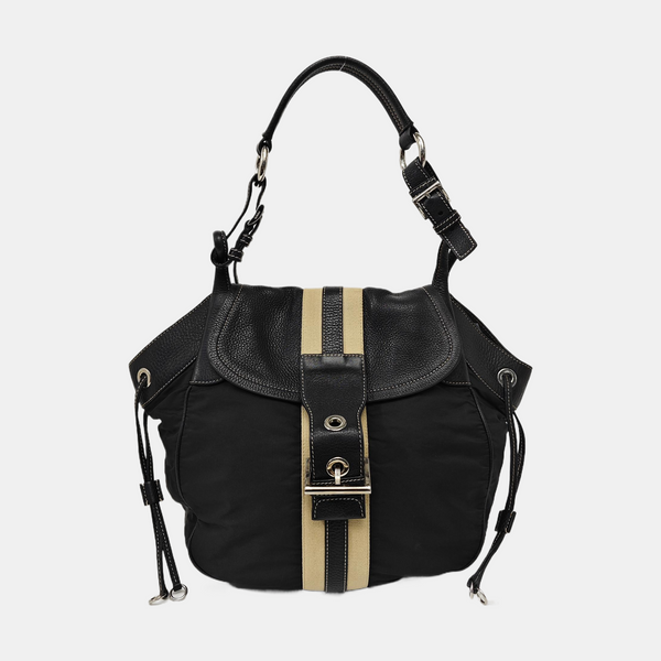 Nylon Top Handle Bag Black