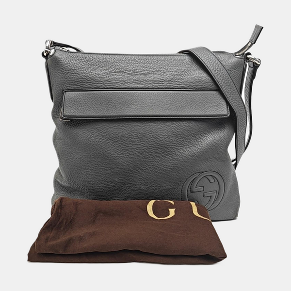 Calfskin Shoulder Bag Gray
