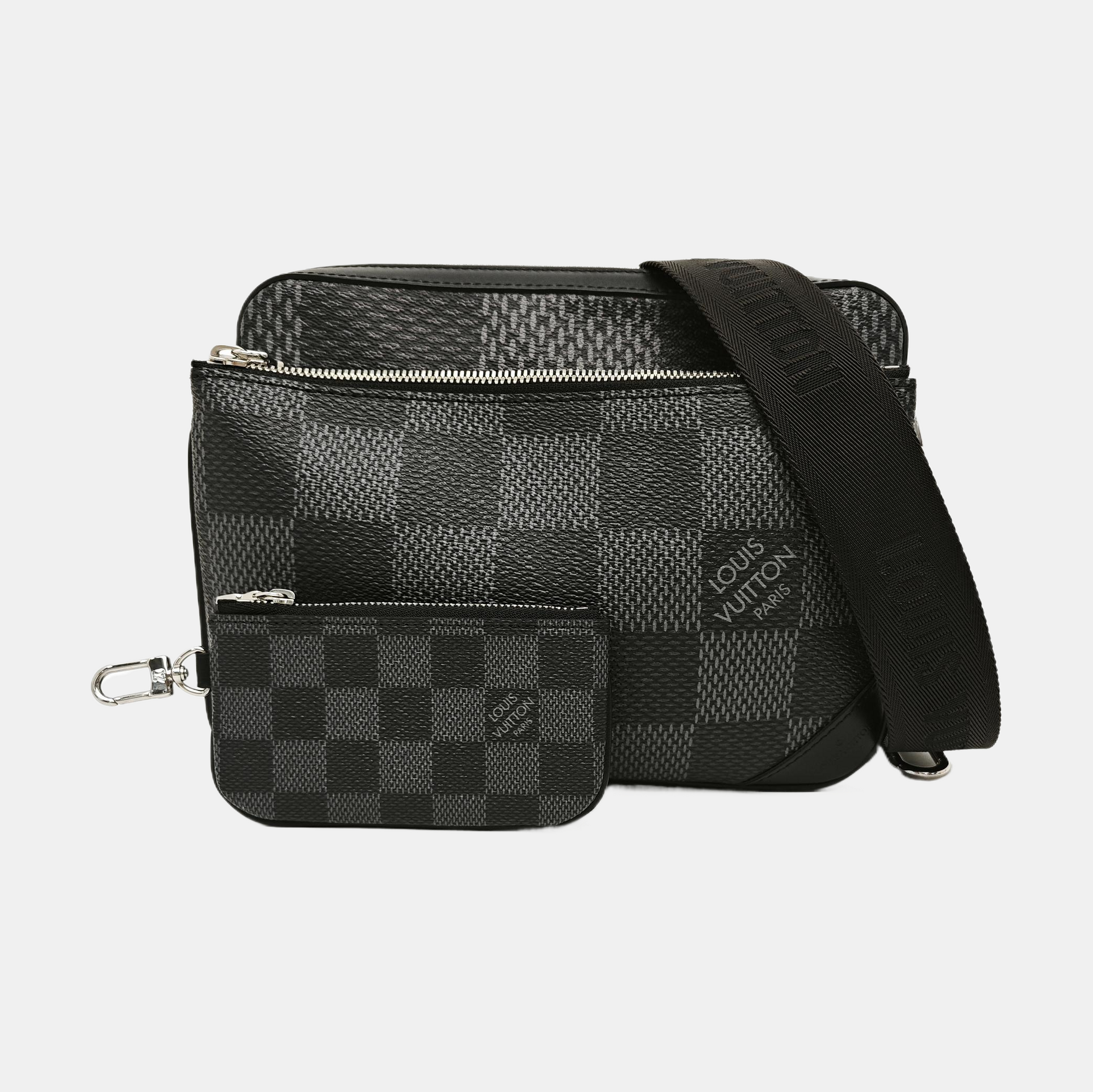 TRIO Damier Graphite Coated Canvas Gray