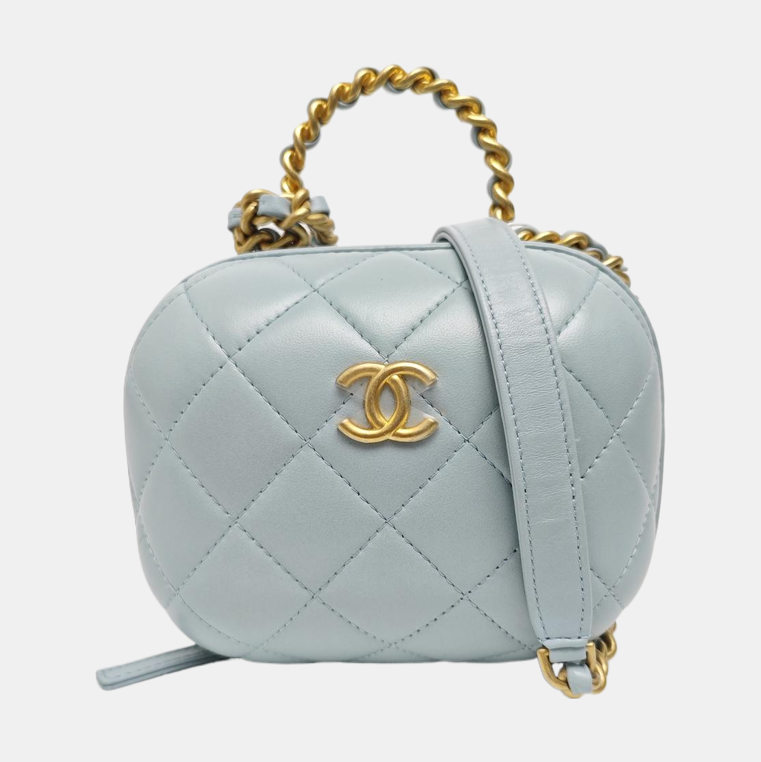 Quilted Lambskin Shoulder Bag Blue