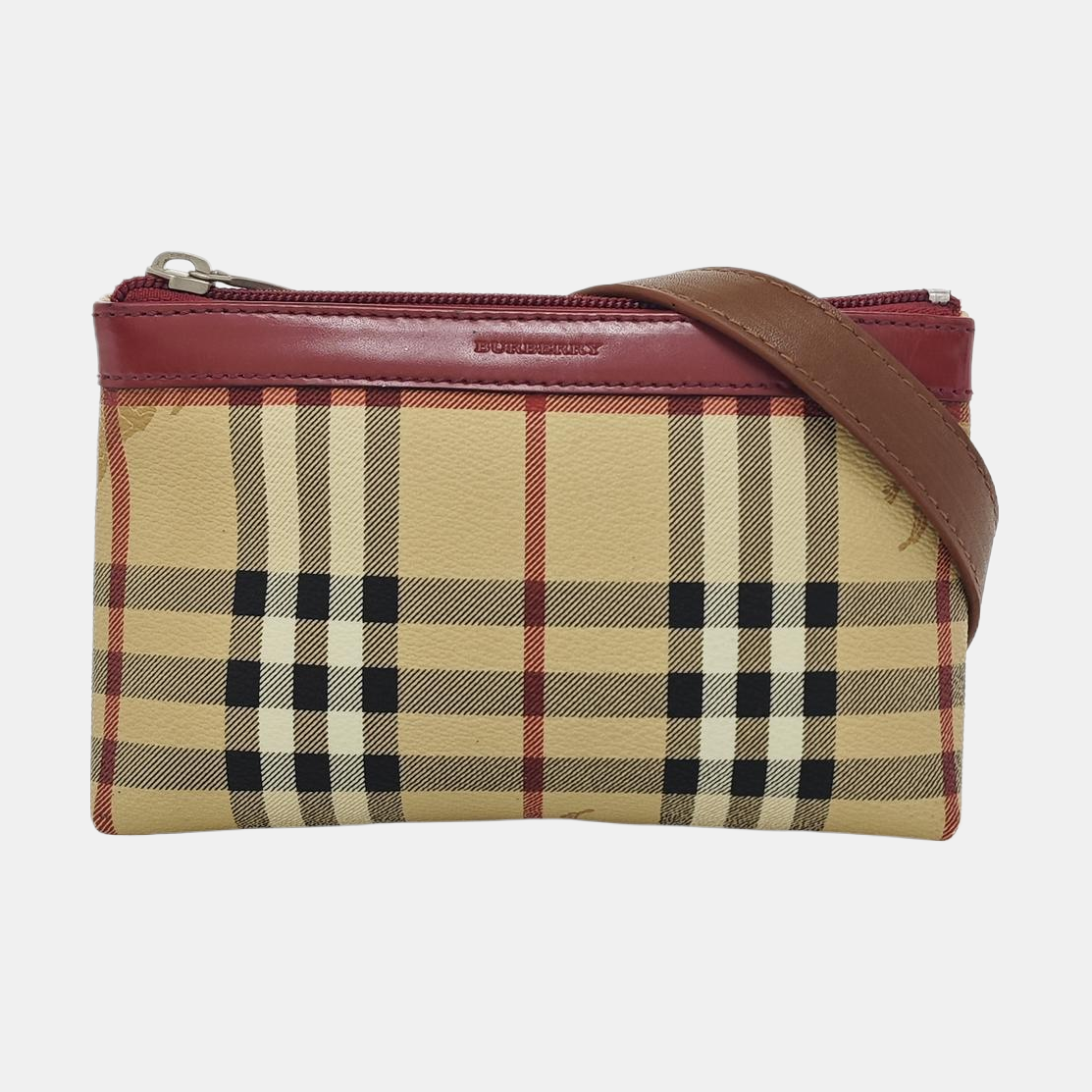 Coated Canvas Top Handle Bag Brown