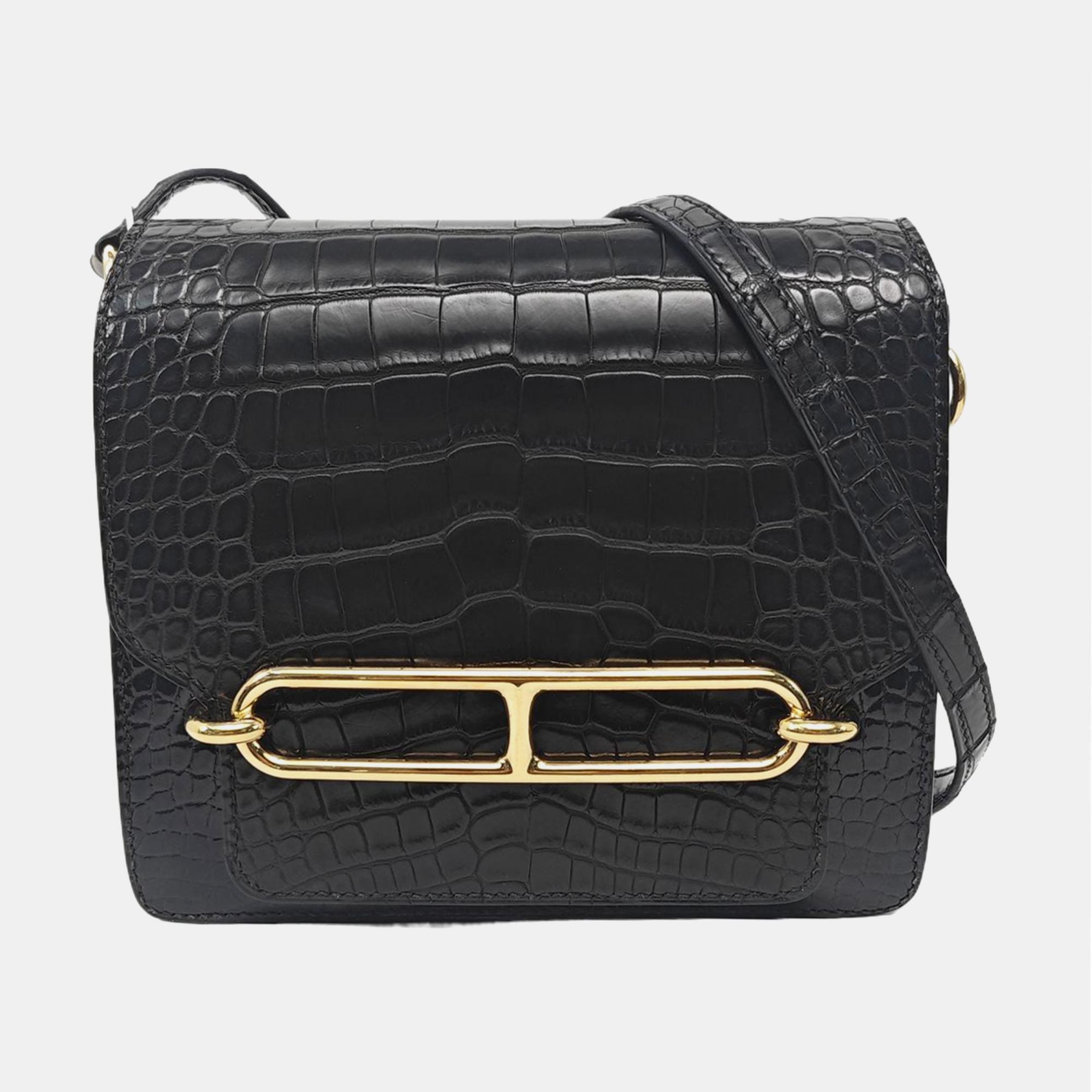 Roulis Mini Shiny Porosus Crocodile Black