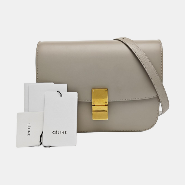 CLASSIC BOX Medium Calfskin Gray