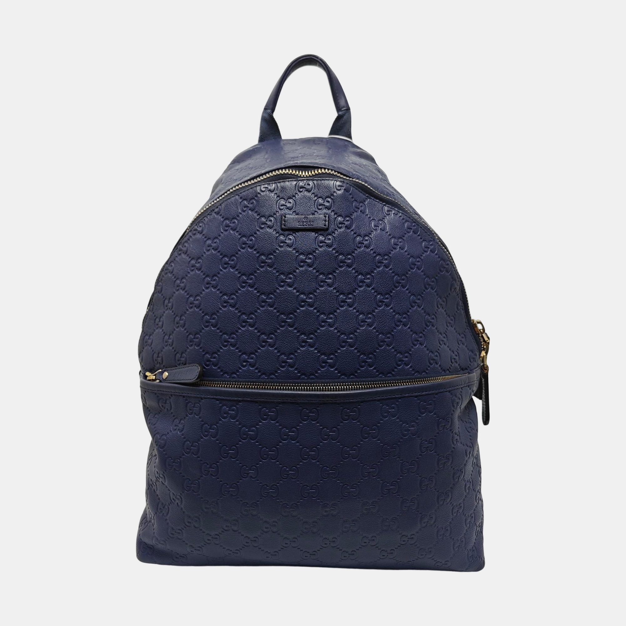 Signature Monogram Calfskin Blue