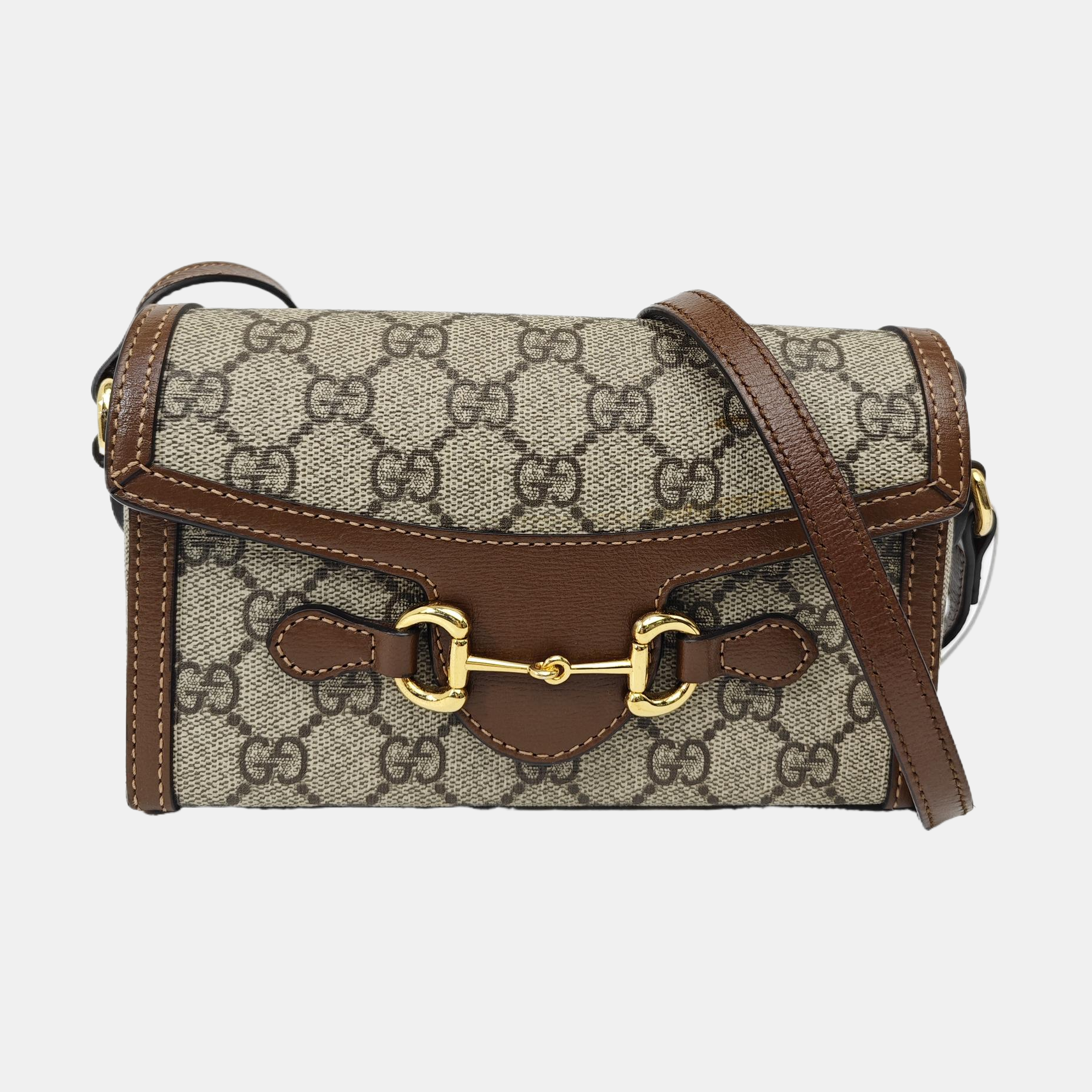 Horsebit 1955 Mini Monogram Coated Canvas Beige