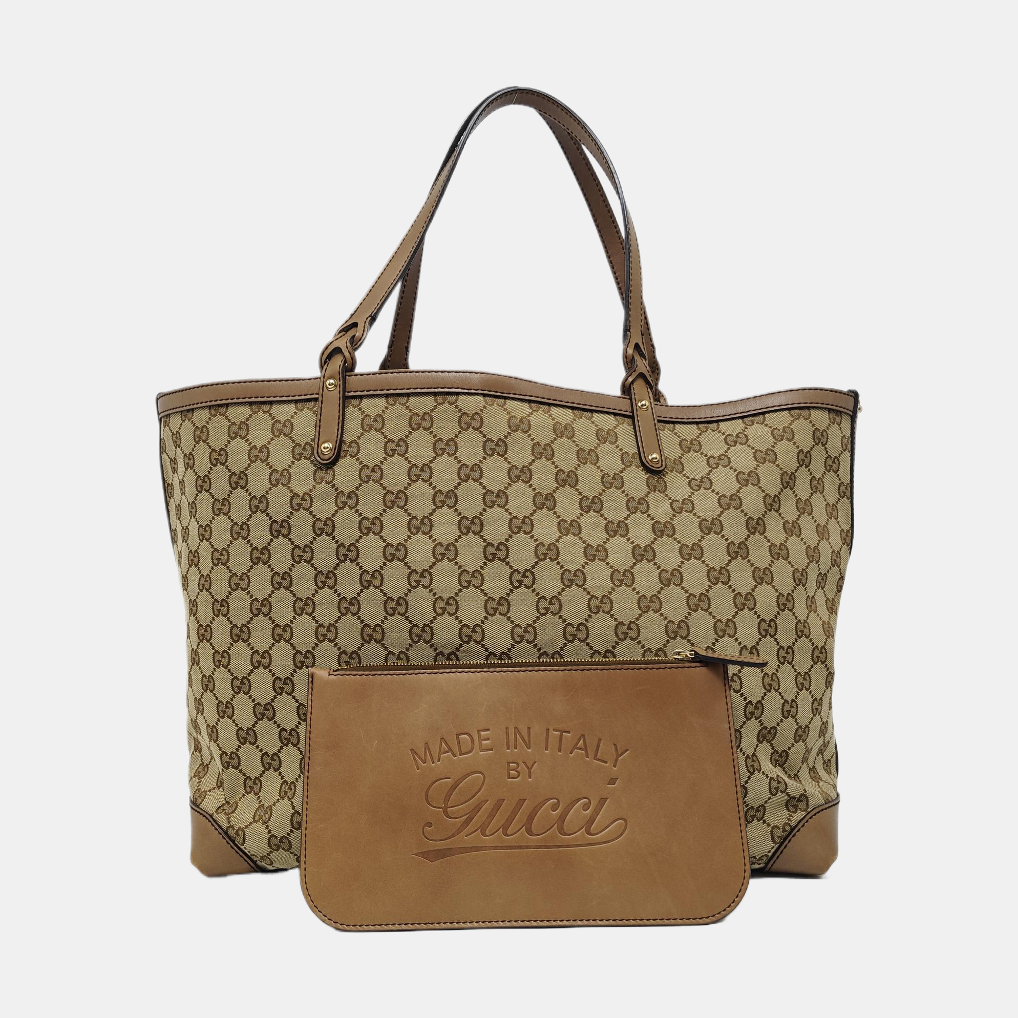 Monogram Canvas Tote Bag Beige