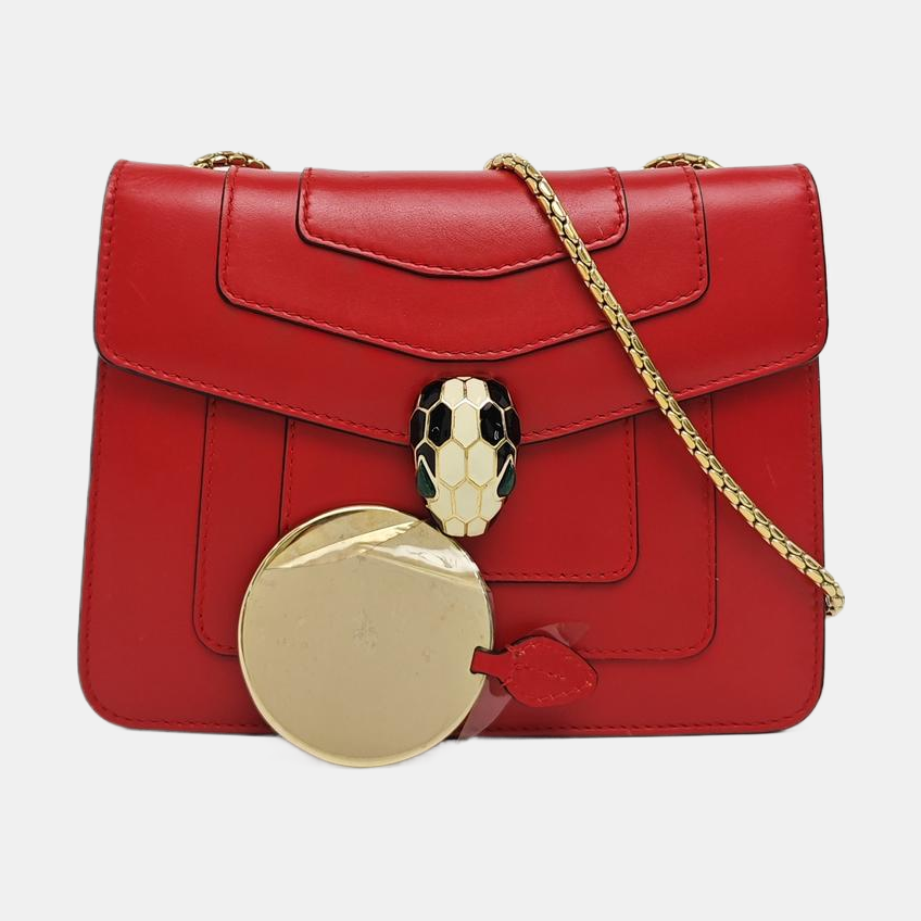 SERPENTI FOREVER Small Calfskin Red