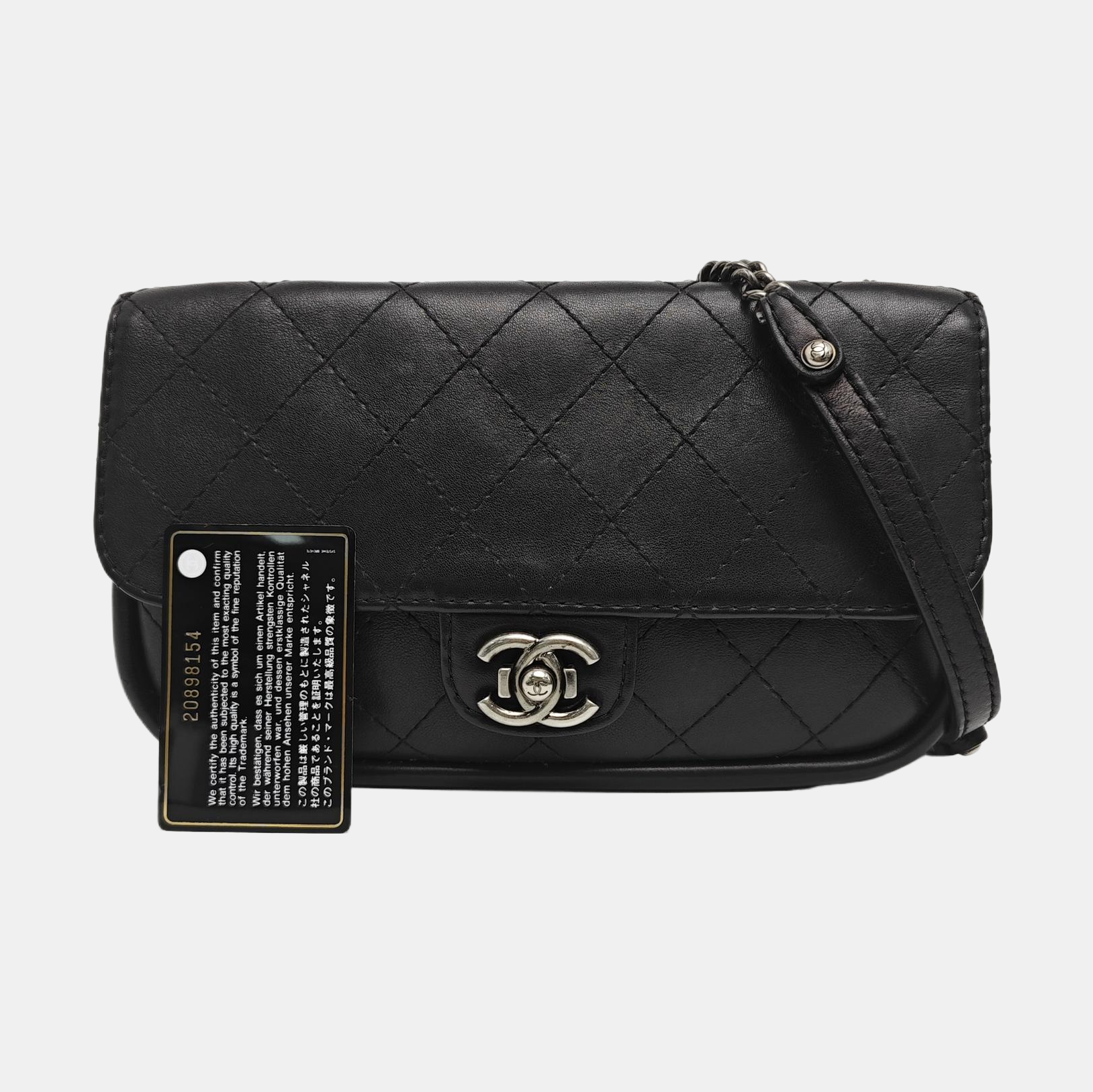 Quilted Calfskin Shoulder Bag Black