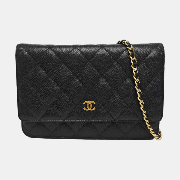 WOC Quilted Grained Calfskin Black