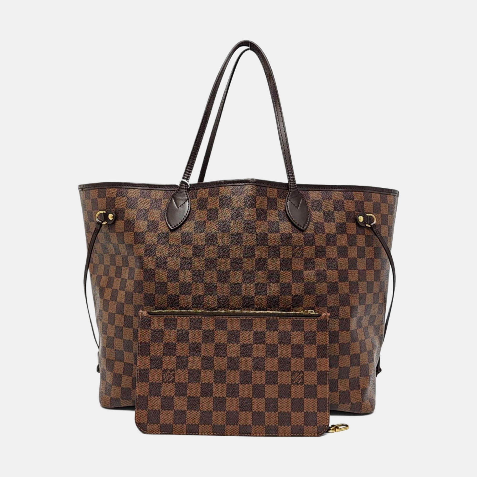 NEVERFULL GM Damier Ebene Coated Canvas Brown