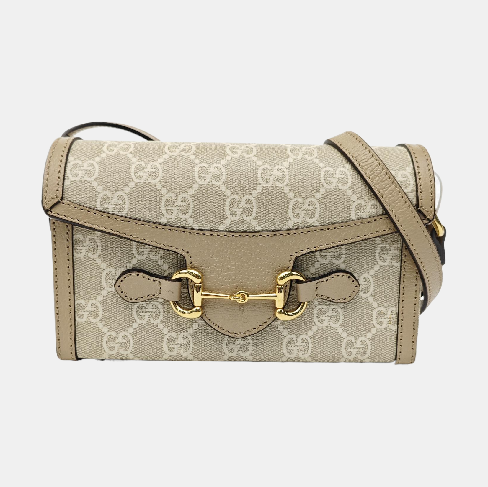 Horsebit 1955 Mini Monogram Coated Canvas White