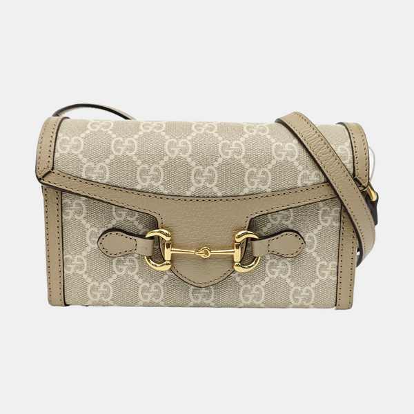 Horsebit 1955 Mini Monogram Coated Canvas White