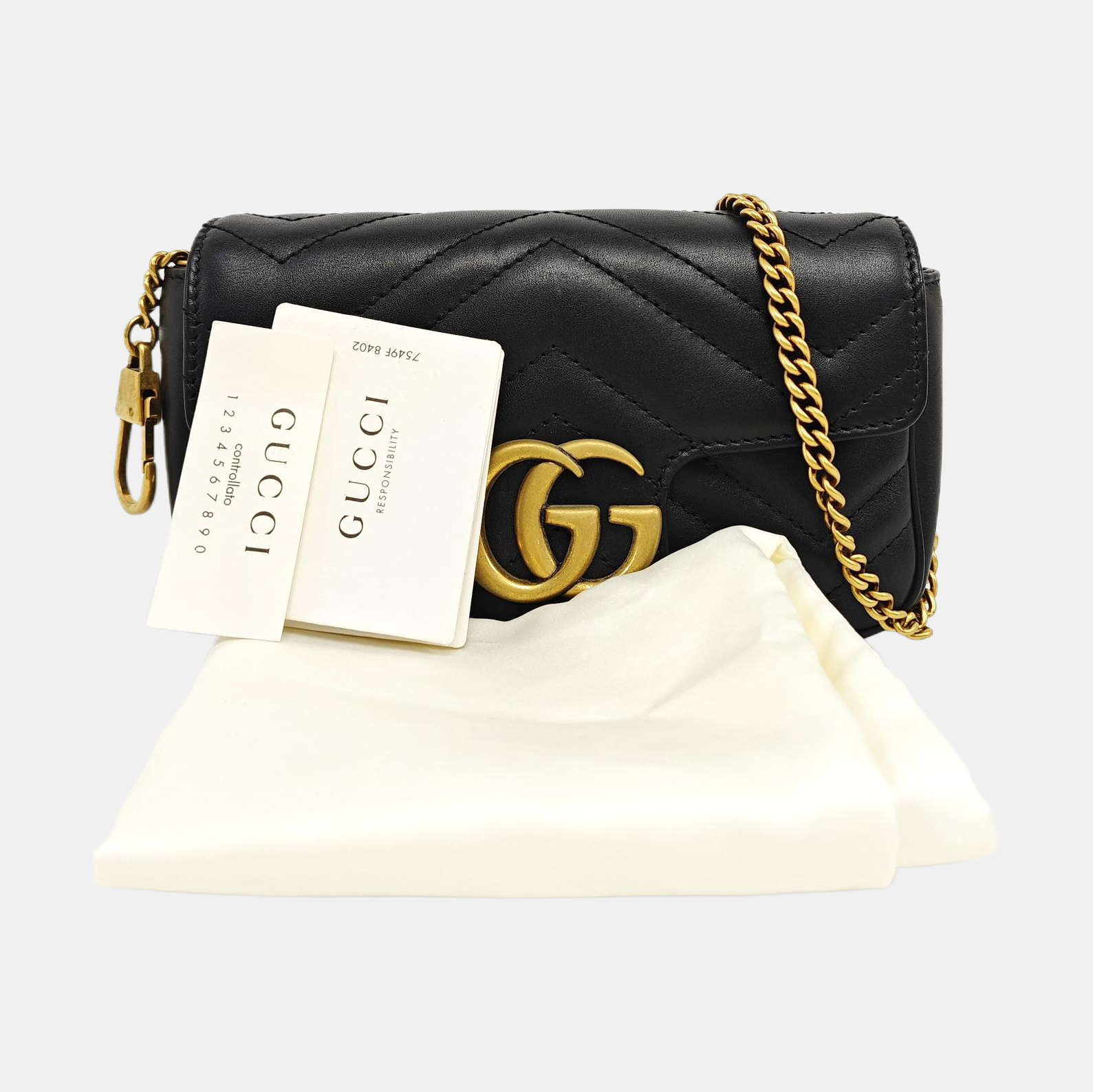 GG Marmont Mini Quilted Calfskin Black