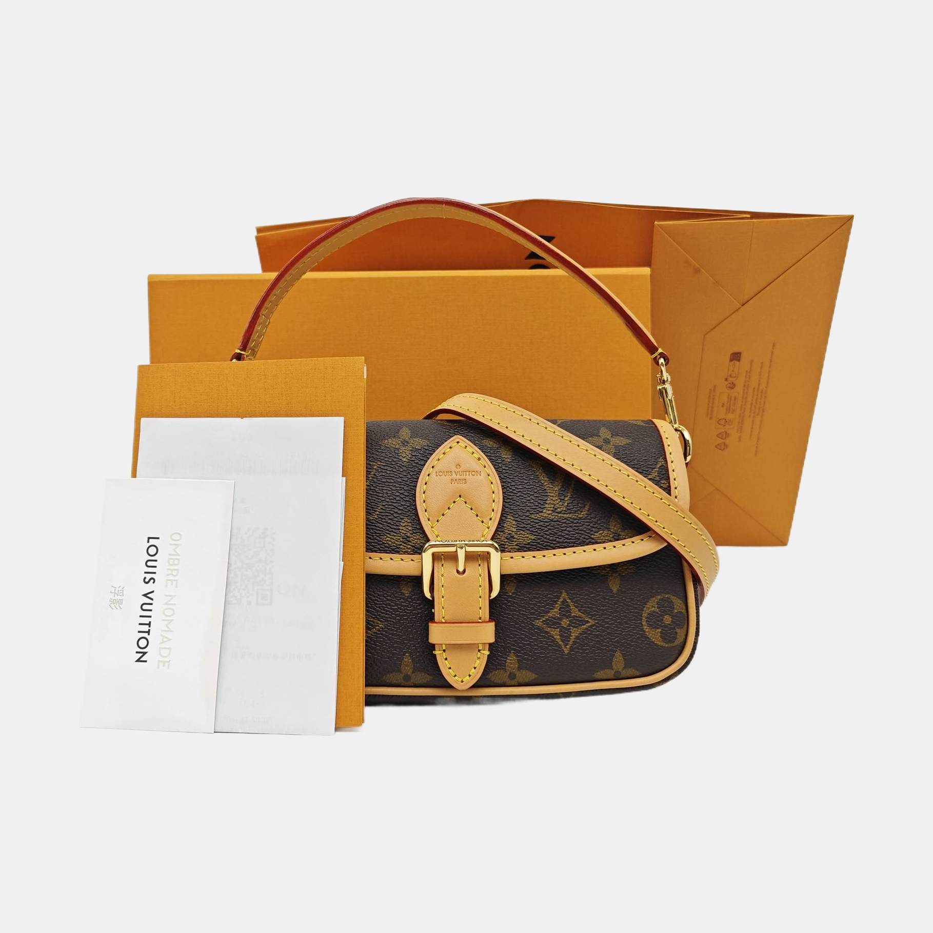 DIANE Nano Monogram Coated Canvas Brown