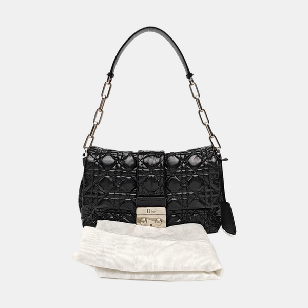 New Lock Cannage Patent Leather Black