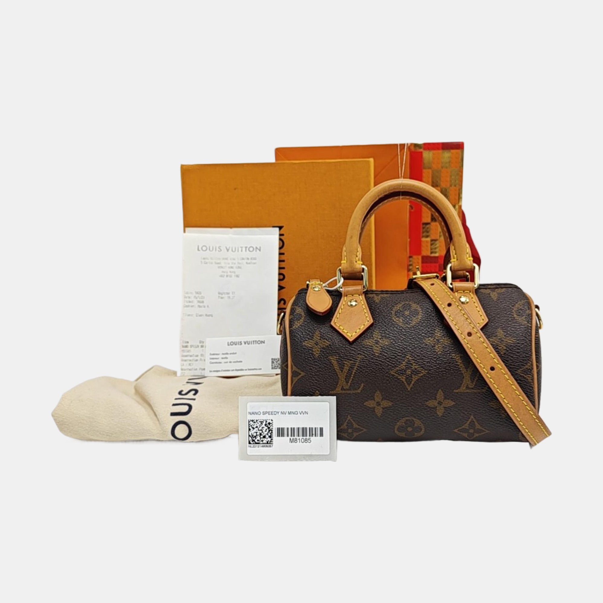 SPEEDY Nano Monogram Coated Canvas Brown