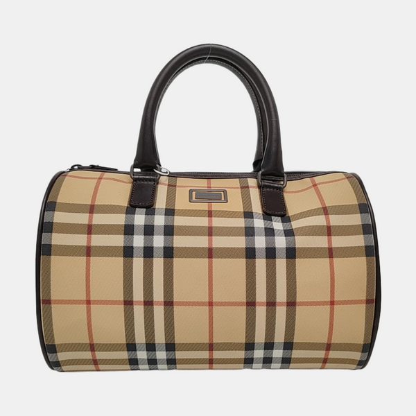 Coated Canvas Clutch Brown
