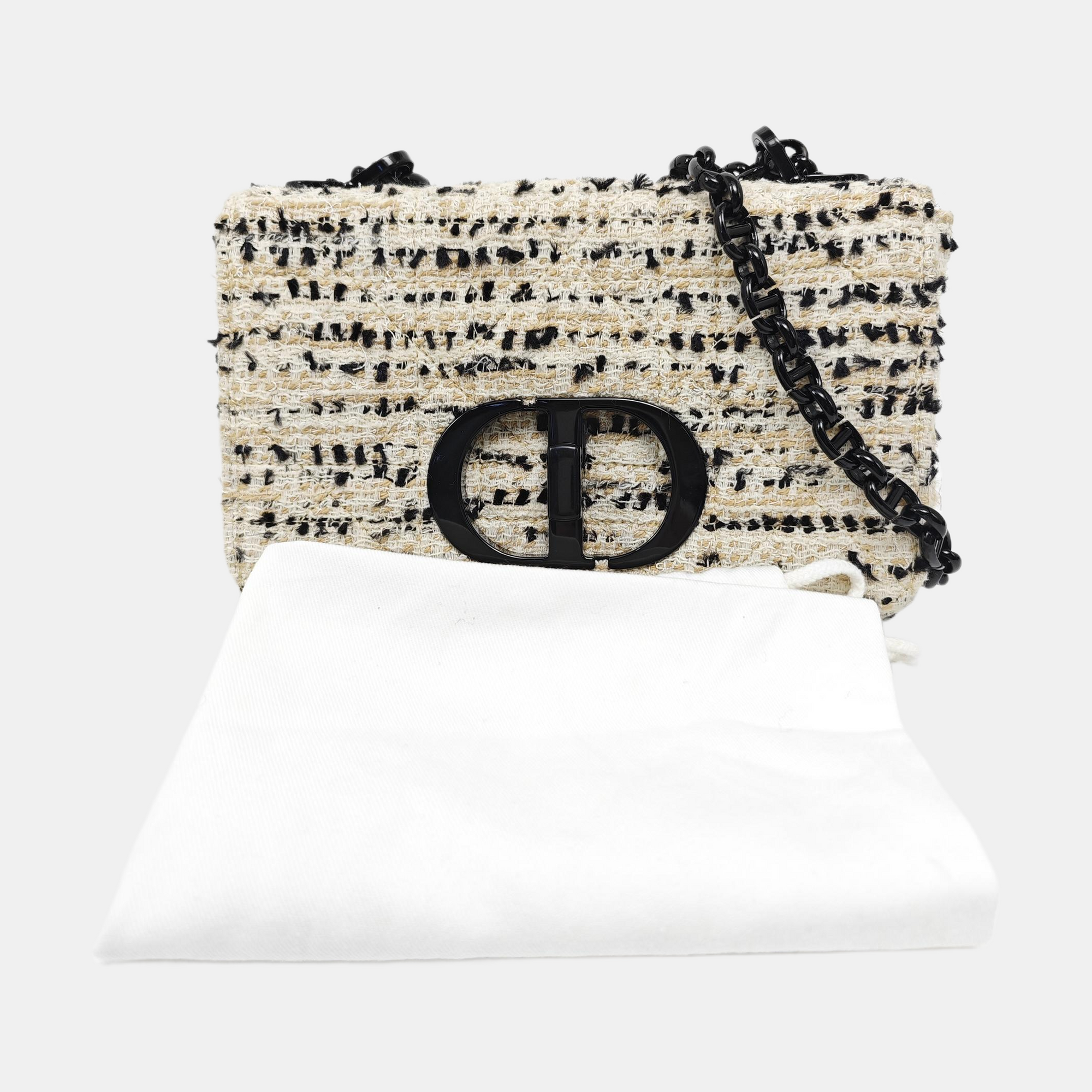 Dior Caro Small Cannage Wool White