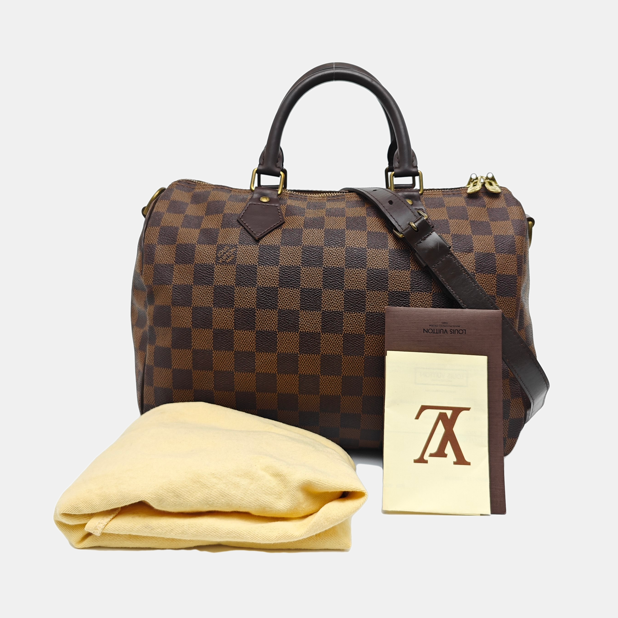 SPEEDY 30 Damier Ebene Coated Canvas Brown