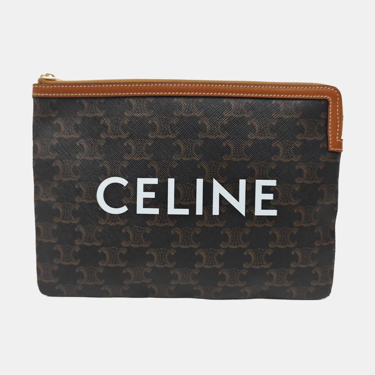 TRIOMPHE Small Coated Canvas Brown