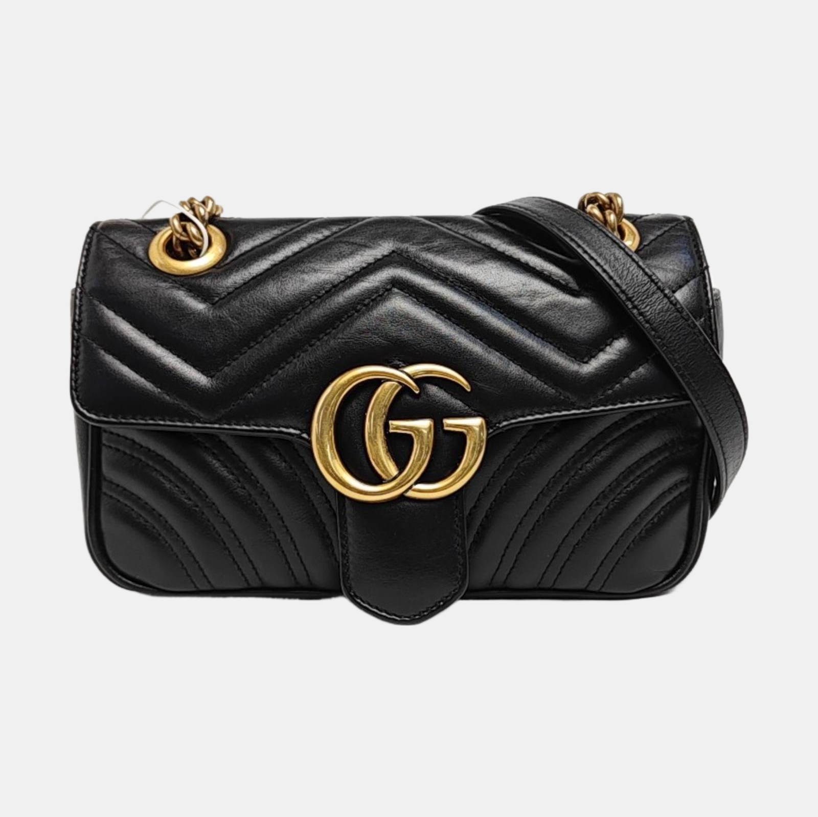 GG Marmont Small Quilted Calfskin Black