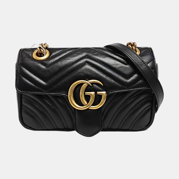GG Marmont Small Quilted Calfskin Black