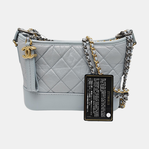 GABRIELLE Small Quilted Vintage Calf Blue