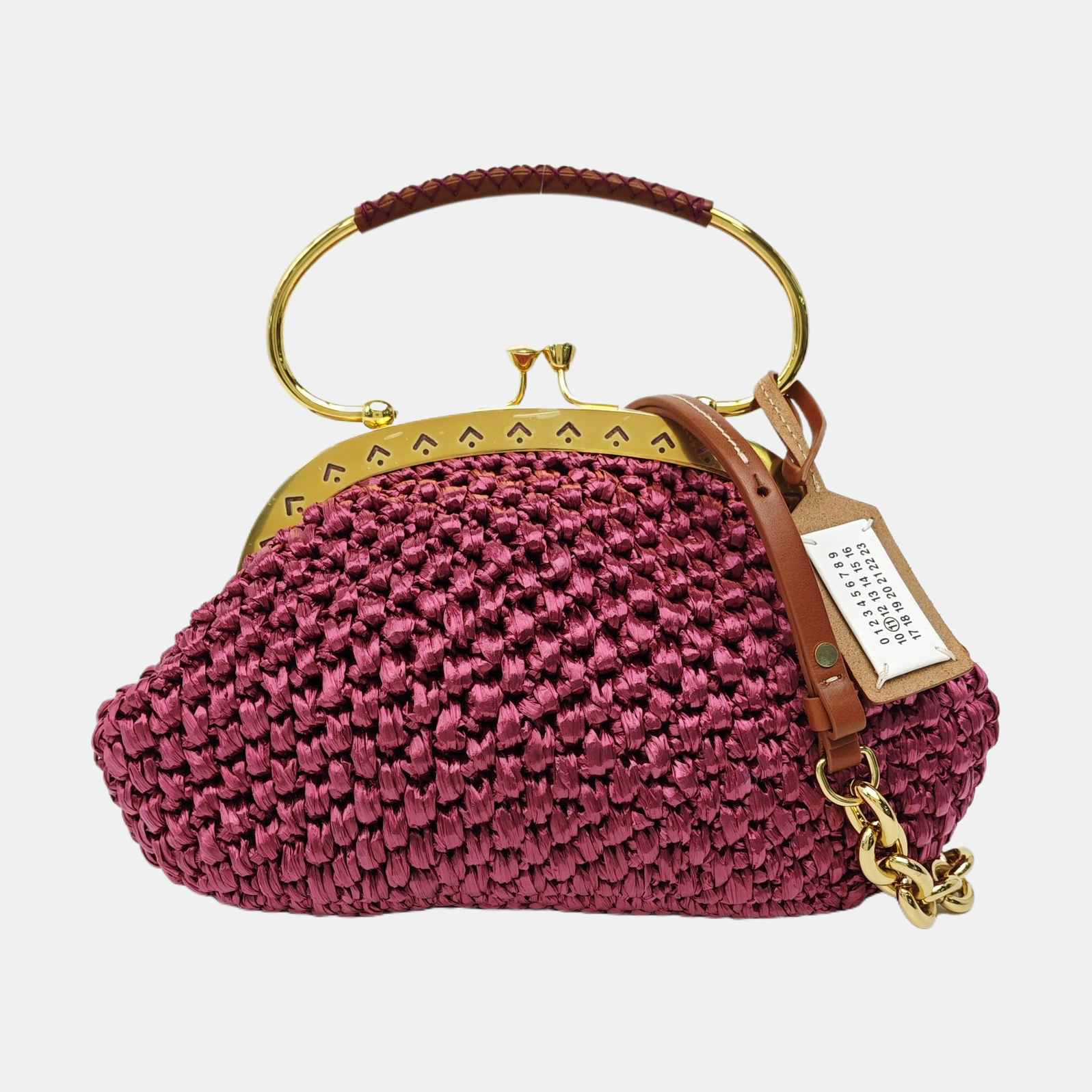 Straw Shoulder Bag Pink