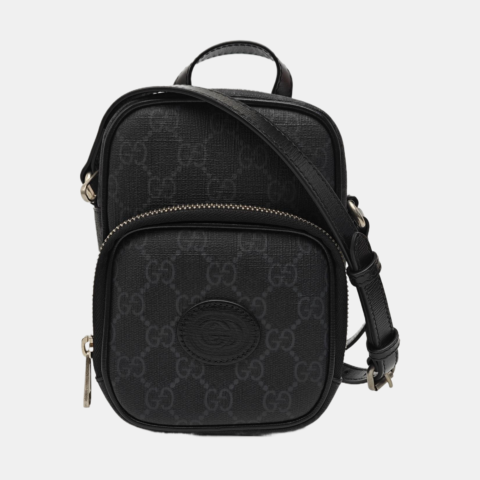 Coated Canvas Shoulder Bag Mini Black